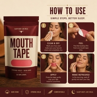 Bande adhésive buccale hypoallergénique confortable et respectueuse de la peau, anti-ronflement, pour adultes, améliore la qualité du sommeil nocturne (vente en gros)