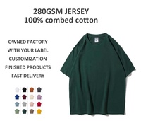 T-shirt OEM 100% coton de haute qualité, unisexe, manches courtes, impression de logo en mousse personnalisée, 280 g, couleur unie, votre t-shirt de marque pour homme