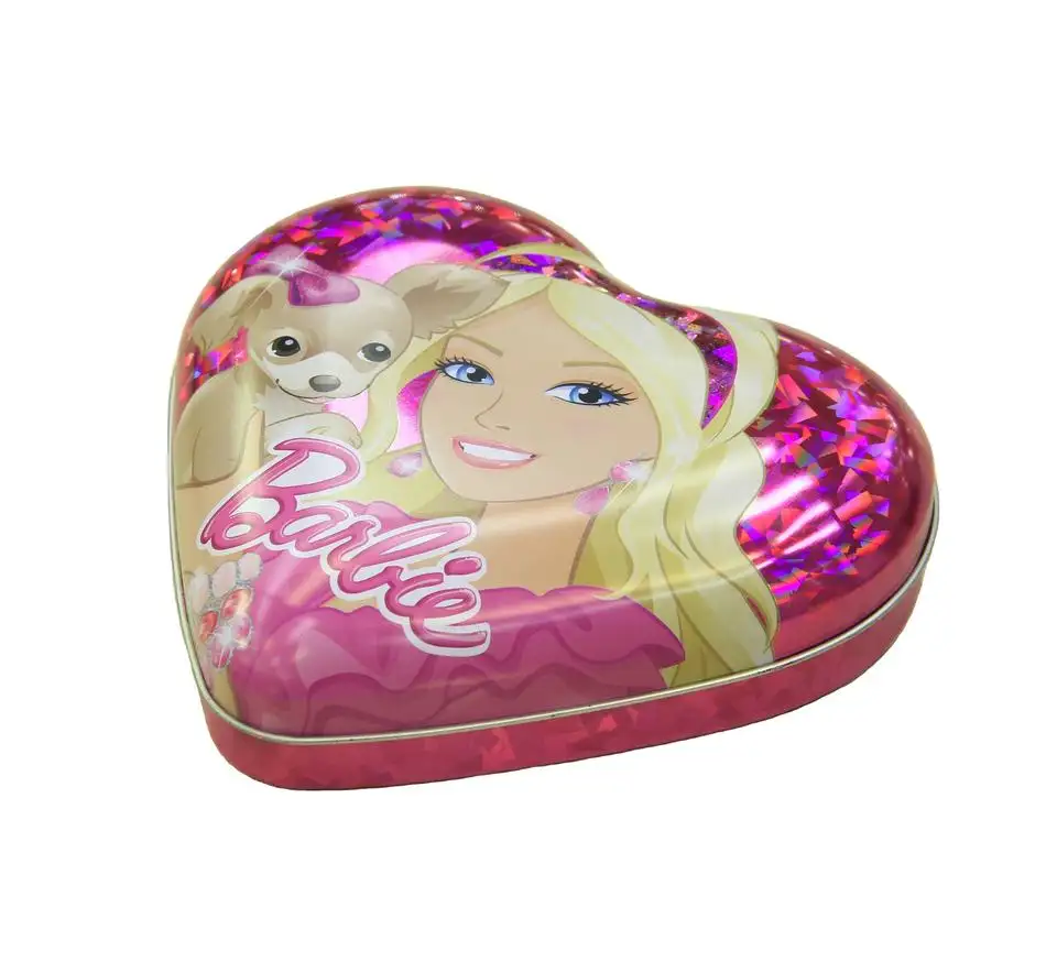 Commercio all'ingrosso logo personalizzato rosa a forma di cuore boite metallo caramelle dolce cioccolato confezione regalo confezione di latta confezione di latta