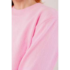 Pull en maille décontracté à col rond rose pour femme, fin, en cachemire, taille XS, logo sur le devant, motif imprimé d'hiver, vente en gros - Product Image 2