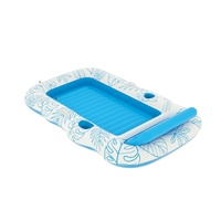Lit de bain gonflable en PVC Leyoumei avec porte-gobelet et coussin de tête pour enfants et adultes - Flotteur de piscine pour activités aquatiques