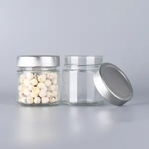 Frascos <span class=keywords><strong>de</strong></span> <span class=keywords><strong>Vidrio</strong></span> Redondos Ecológicos para Almacenamiento <span class=keywords><strong>de</strong></span> Alimentos <span class=keywords><strong>de</strong></span> 50ml, 100ml, 150ml, 250ml, 300ml, 500ml, Recipientes <span class=keywords><strong>de</strong></span> Cocina <span class=keywords><strong>de</strong></span> <span class=keywords><strong>Vidrio</strong></span> con Tapa <span class=keywords><strong>de</strong></span> Rosca <span class=keywords><strong>de</strong></span> Aluminio - Product Image 3