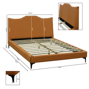 Luxurious Adjustable Eco-Friendly Durable Modern Adult <b>Bed</b> Upholstered Queen/King Size PU Leather Wall <b>Bed</b> Solid Wood Frame - Product Image 6