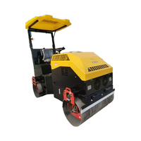Petit rouleau compresseur: tambour en acier vibrant à main de 2 tonnes, simple ou double, compacteur de sol vibrant à asphalte/pelouse de 1.5 tonnes