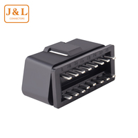 Connecteur de diagnostic automobile OBD-2-16P 16 broches, suivi GPS électronique, matériau PA66 noir, marque J&L, prix d'usine