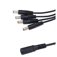 Großhandel Bestseller 30cm Schwarzes DC-Stromkabel mit 4 Steckern und 1 Buchse, 5x8x10cm Kabel für den Innenbereich