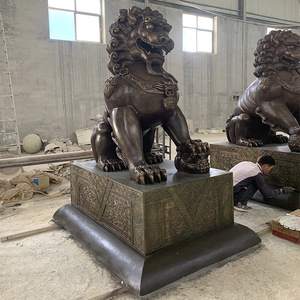 Grande scultura di ornamento all'aperto <span class=keywords><strong>statua</strong></span> cinese della scultura del leone della scultura del <span class=keywords><strong>cane</strong></span> della vetroresina Foo - Product Image 3