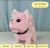 Peluche interactive électrique Easfan Chat qui marche, qui miaule, qui fait bouger la queue et qui secoue la tête, rembourrée en coton PP, pour les enfants de 2 à 4 ans, 7,5 pouces