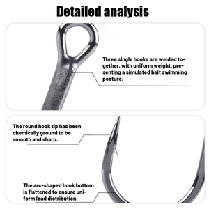Crochet d'ancrage en acier à haute teneur en carbone BST à trois branches avec paillettes pour la <span class=keywords><strong>carpe</strong></span> à grosse tête et la <span class=keywords><strong>carpe</strong></span> argentée - Product Image 4