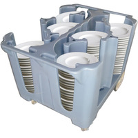 Chariot de transport commercial pour assiettes avec colonnes réglables et roulettes pivotantes