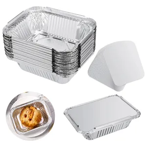 Большой одноразовый контейнер для еды из алюминиевой фольги с крышками для выпечки