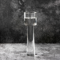 Présentoir à bougie en cristal conique poli à la main, en forme de torche, pour centre de table de mariage élégant