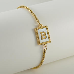 XIXI stile Trendy regolabile catene A-Z lettera iniziale bracciale nuova moda <span class=keywords><strong>oro</strong></span> placcato 18k in acciaio inox gioielli bracciali - Product Image 6