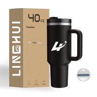 Bouteille d'eau colorée pour enfants Linhui de 40 oz avec paille rabattable et poignée, idéale pour l'impression par transfert thermique par sublimation