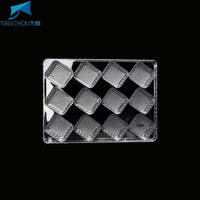 Barquette en plastique PET transparente à 12 cavités, barquette d'emballage alimentaire de qualité alimentaire