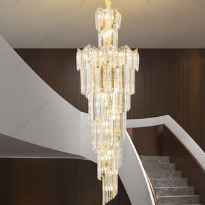 Lámpara interior moderna Zhongshan, araña larga de cristal sufitowa <span class=keywords><strong>para</strong></span> <span class=keywords><strong>escaleras</strong></span>, entrada de hotel de boda, luces grandes <span class=keywords><strong>para</strong></span> techo del hogar - Product Image 2