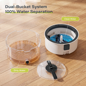 Homettler - Juego de Mopa y Cubeta Transparente con Separación de Agua Limpia y Sucia, Mopa Giratoria 360° con Escurridor para Todo Tipo de Pisos - Product Image 4
