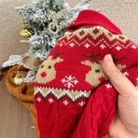 Pull de Noël pour chien, vêtements chauds en tricot pour animaux de compagnie avec motif renne et pain d'épices pour chiens de petite et moyenne taille