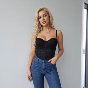 Haut <span class=keywords><strong>corset</strong></span> bustier blanc en dentelle pour femme, avec armatures, sans manches, style <span class=keywords><strong>camisole</strong></span>, sculptant, sexy, à dentelle florale - Product Image 5