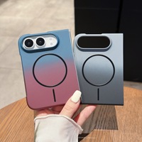 Coque de téléphone magnétique bicolore effet dégradé Skin Feelling pour iPhone Duo, compatible charge sans fil, antichoc, PC, anti-rayures, protection intégrale