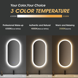 24x36 3000k 4000k 6000k Custom Touch Wholesale Led Lighted Wall Mounted Backlit Oval Bathroom <strong>Mirror</strong> With Light - Product Image 4