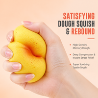 Jouet Squishy Orange Mandarine Doux à Presser, Fruit d'Agrumes Anti-Stress avec Porte-clés et Pochette Transparente pour Enfants et Adultes – Vente au Détail