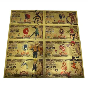 Japón Anime los siete pecados capitales 10000 Yen dinero oro hoja colección billete