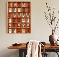 Présentoir mural en bois pour 30 verres à shot, boîte à effets d'ombre en bois, support de collection pour verres à shot, pour la décoration de bar à domicile