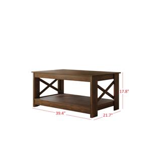 Elegante Set di 3 Tavolini da Caffè Moderni e Rustici con Design a X e Contenitori Intelligenti per un Soggiorno di Stile - Product Image 4