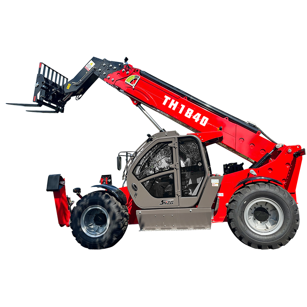 Red Colored Telehandler SHANNENG TH1840 Telehandler - Heavy Duty Construction Machinery