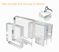 Bloc de présentation en acrylique transparent solide, support en cube d'acrylique poli pour bijoux, figurines, vitrine d'antiquités