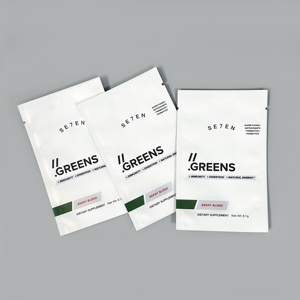 أكياس تغليف صغيرة مسطحة مخصصة للوجبات الخفيفة والمكملات الغذائية والفيتامينات والكبسولات والأدوية، أكياس خضراء صغيرة - Product Image 2