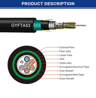 Cable de fibra óptica GYFTA53 de 24 núcleos para exteriores, cables de comunicación duraderos para uso en interiores y exteriores