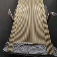 LD Balustre moderne en fer forgé plaqué laiton doré rond 5/8 "X 44" pour décoration intérieure de garde-corps d'escalier (Y-301)