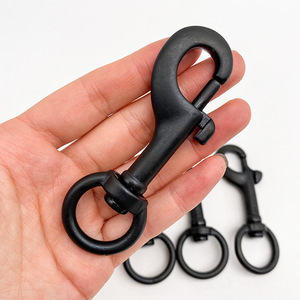 Stainless Steel Black Swivel <b>Snap</b> <b>Hook</b> Spring Lock Attachment For Pet Leash Diving Gear - Product Image 1