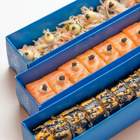 Boîte à lunch à emporter pour sushis avec séparateur Boîte à emporter pour petit déjeuner de restauration rapide personnalisée Offre Spéciale boîte à papier pour tiroir à sushi délicieux