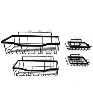 Factory Outlet <b>Suction</b> Antirust <b>Shower</b> <b>Caddy</b> Small Metal Soap Dish Holder Bathroom Shelves Storage Organizer - Product Image 3