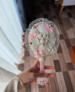 Nuevo espejo de concha marina de recuerdo de Vietnam, ecológico, redondo, hecho a mano, moderno - Product Image 5