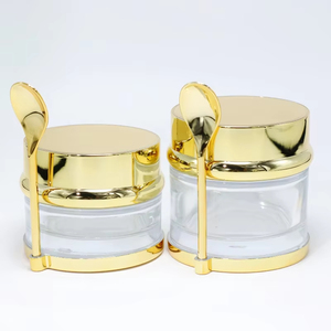 Envase de Vidrio Cosmético de Lujo de 30ml/50ml/80ml con Tapa de Plástico, Base Dorada y Cuchara - Personaliza Tu Logotipo - Product Image 6