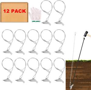 Bodenanker mit 76 cm Langem 3,2 mm Kabel Einfaches Hakenanker-Set Ankerkabel zur Befestigung von Zelten, Bäumen, Schuppen und Gewächshäusern - Product Image 1