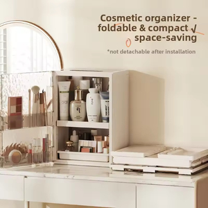 Boîte de rangement cosmétique de style tiroir en gros, organisateur de coiffeuse haut de gamme, étagère de bureau pour rouges à lèvres, produits de soin et bijoux - Product Image 4