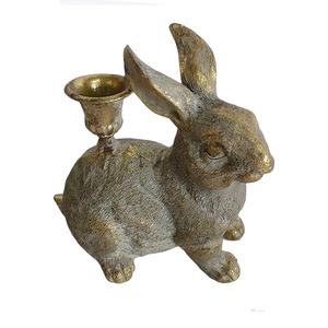 عتيق ذهبي حيوان أرنب راتنج حامل شمعدان ديكور طاولة غرفة المعيشة موقد عباءة ديكور عيد الميلاد - Product Image 4