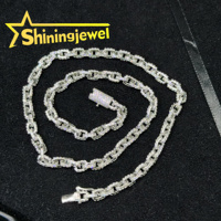 Chaîne en argent 925 de 5 mm avec moissanite, bijoux pour hommes, chaîne glacée, chaîne hip-hop pour hommes, chaîne cubaine