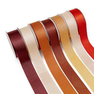 Light Brown Ribbed Grosgrain <b>Ribbon</b> Shrink Resistant Single Face <b>Ribbon</b> OEM ODM for Gift Wrapping - Product Image 3