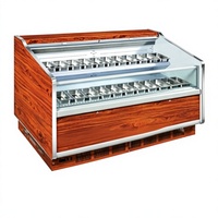 Vitrine Réfrigérée Commerciale à Double Couche en Acier Inoxydable avec Éclairage LED pour Viande Crue, Idéale pour Marché Frigorifique/Buffet/Hot Pot