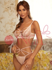 Hôn Tôi Thiên Thần Pháp Đồ Lót Mở Ngực Rỗng Thông Qua Vòng Kim Loại Thiết Kế Với Vòng Thép Cô <span class=keywords><strong>G</strong></span>ái Thông Minh Áo Ngực Và Panty Set - Product Image 3