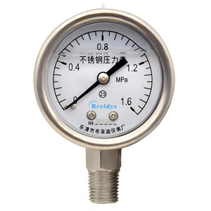 Manomètre en acier inoxydable Breidys 1,6 Mpa, connexion filetée 40 mm pour utilisation hydraulique et pneumatique - Product Image 1