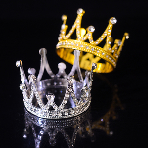 Fata di lusso perla piccola corona di diamanti di perle Mini corona di compleanno per bambini torta decorazione corona all'ingrosso - Product Image 4