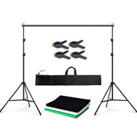 Stand Latar Belakang 2x3M Set Lengkap - Perlengkapan Studio Fotografi Lengkap dengan Latar Belakang & Pencahayaan Softbox untuk Photo Booth
