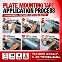Ruban de montage flexographique double face personnalisé pour plaques photopolymères en caoutchouc, pour manchons de cylindre d'impression et longues séquences d'impression